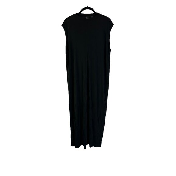 The Fisher Project Silk Sleeveless Flowy Shirt Dress Black - Picture 1 of 6